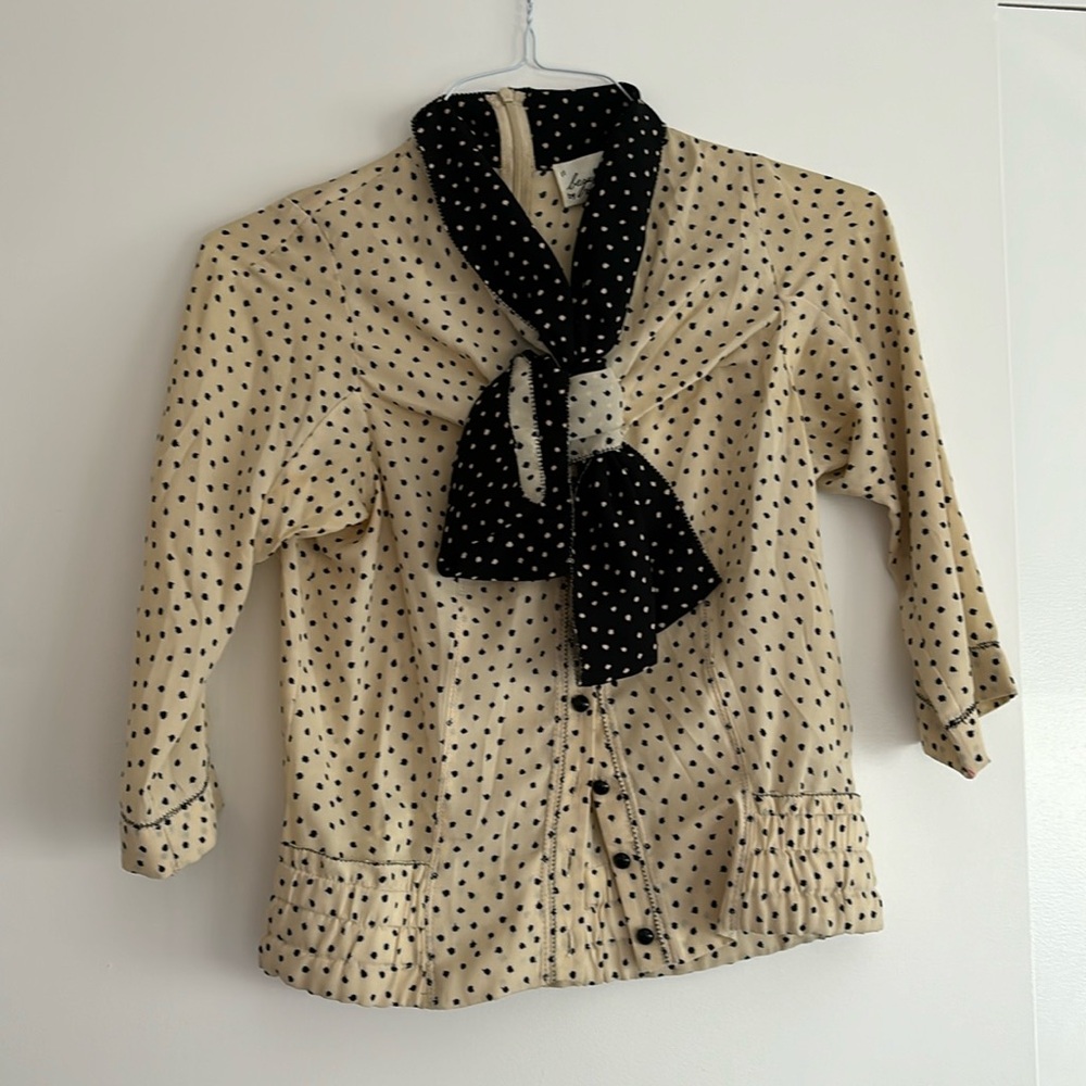 Vintage Anthropologie Mini Dot Blouse